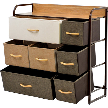 Mueble Buro Organizador Comoda Metal 7 Cajoneras Tela