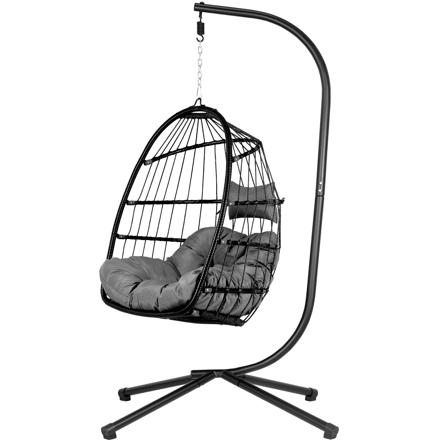 Columpio Exterior Hamaca Silla Colgante Terraza Jardin Negro