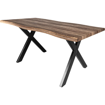 Mesa Comedor Rustica Tipo Madera 1.60m 6 Personas Acero