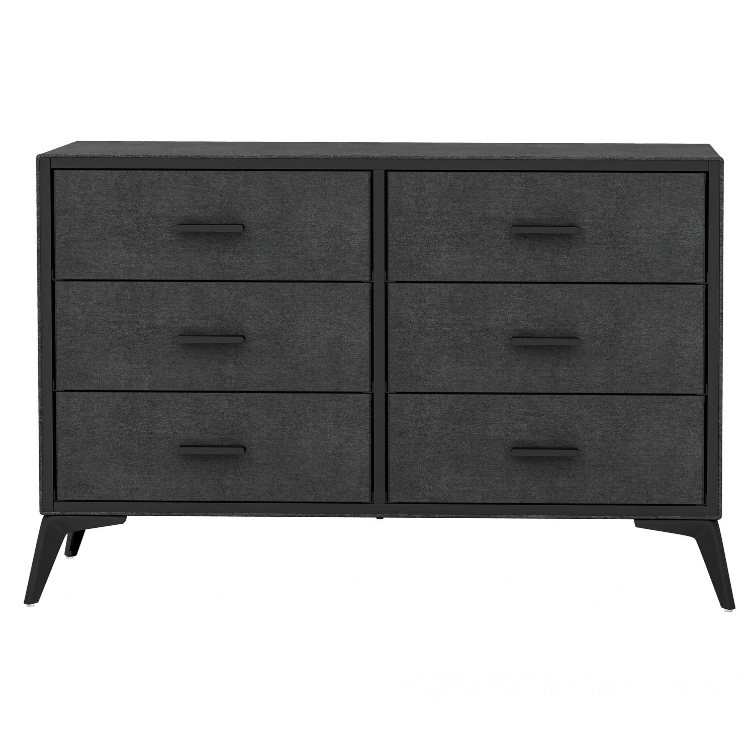 Comoda Mueble Cajonera Buro 6 Cajones Tela Tejido Recamara Color Negro