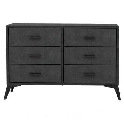Comoda Mueble Cajonera Buro 6 Cajones Tela Tejido Recamara Color Negro
