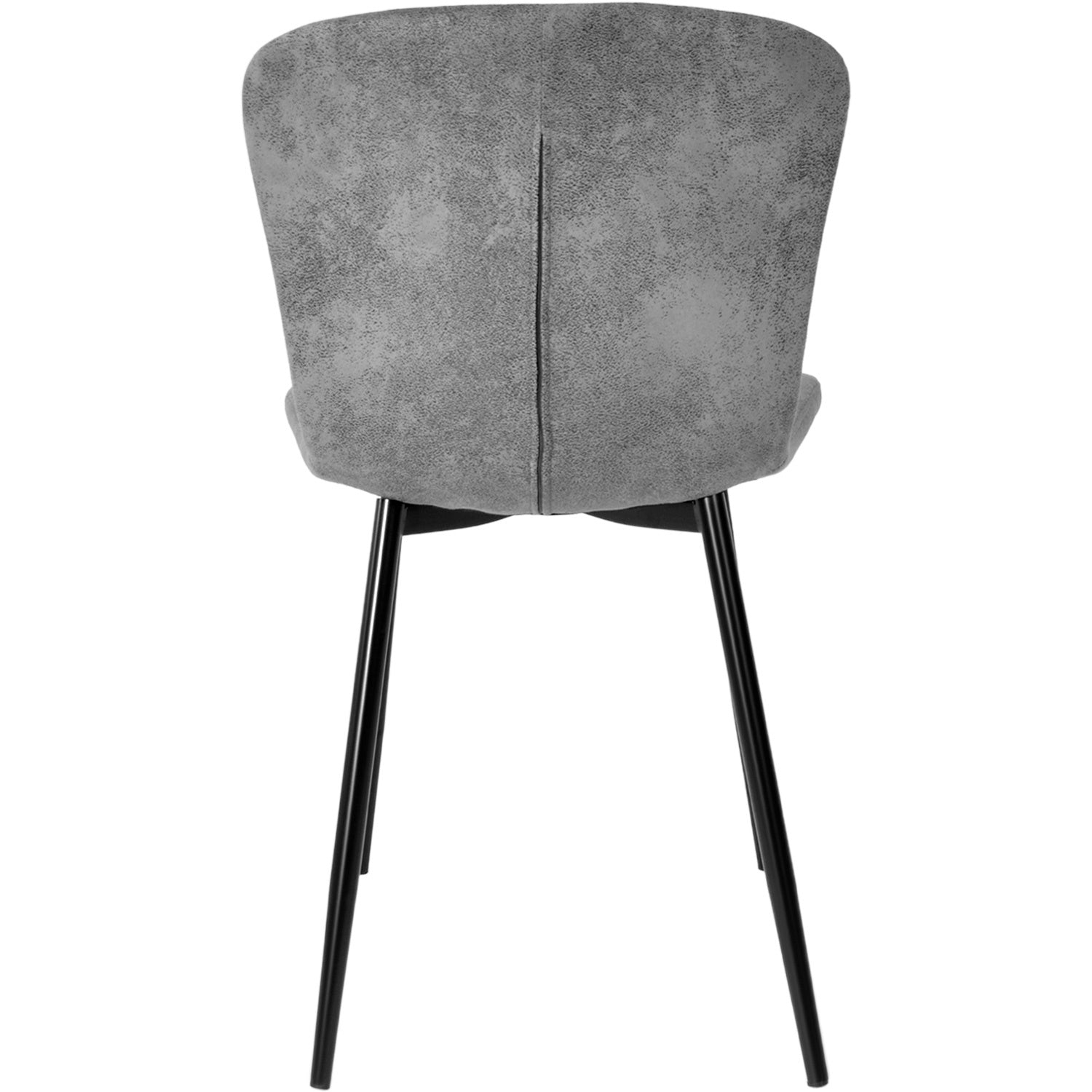 Set 4 Sillas Juego Comedor Cocina Suede Gamuza Gris Color De La Estructura De La Silla Negro