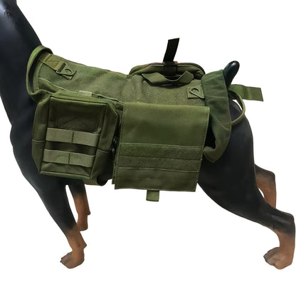 Pechera Chaleco Tactico Militar Perro Talla Extra Grande Bolsas Negro