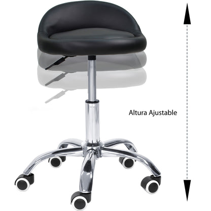 Banco Tabuerete Neumatico Ajustable Oficina Belleza 5 Ruedas