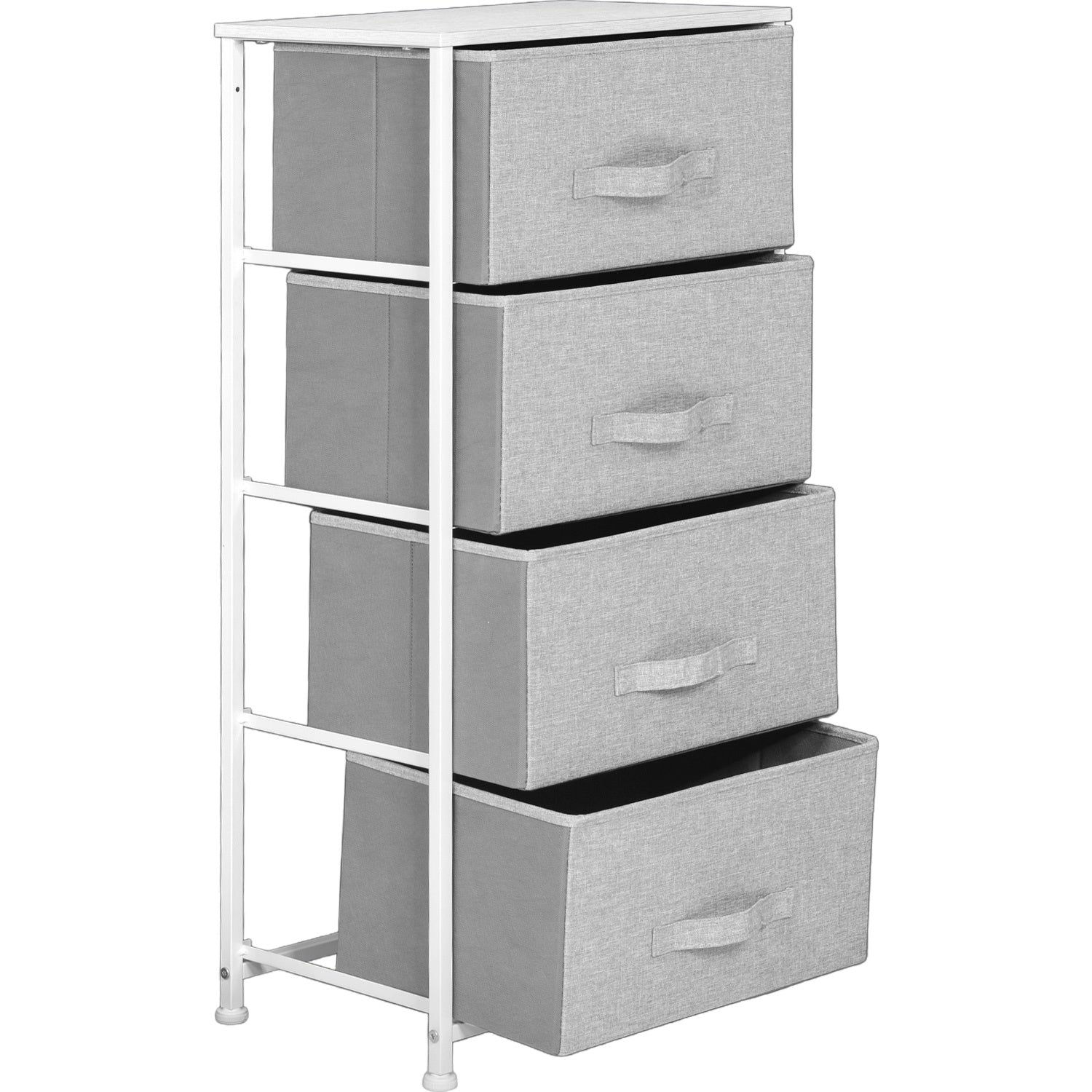 Mueble Buro Organizador Comoda 4 Cajones Tela Moderno Gris