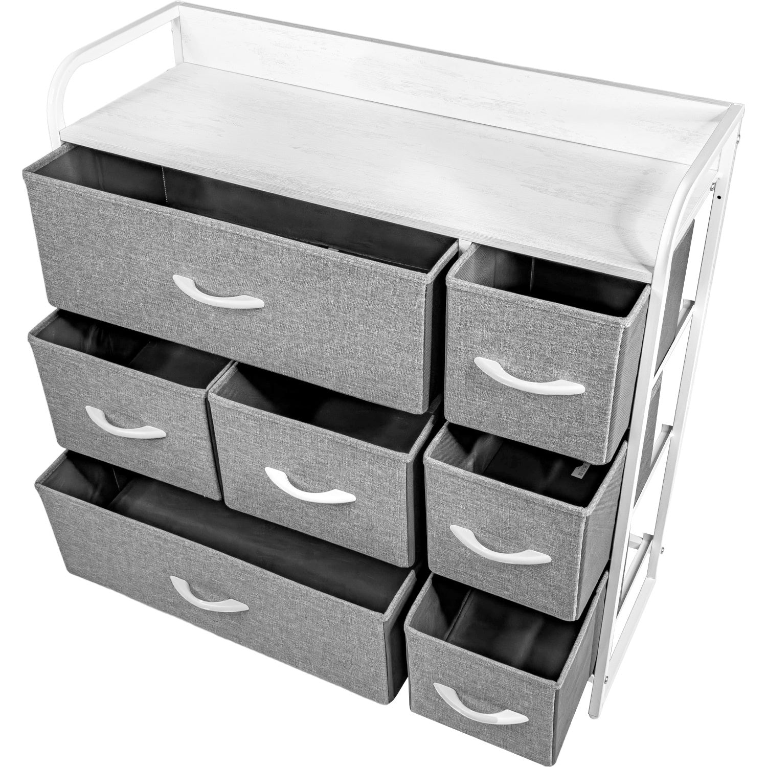 Mueble Buro Organizador Comoda Metal 7 Cajoneras Tela