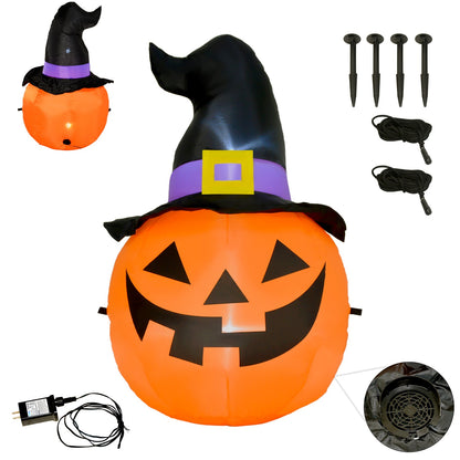 Inflable Halloween Cabeza Calabaza Embrujada Led 1.20 Mts