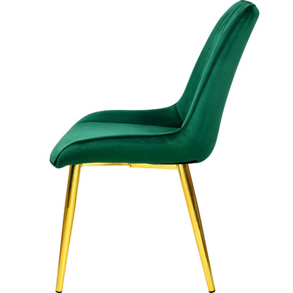 Silla Comedor Tapizadas Terciopelo Elegantes Verde