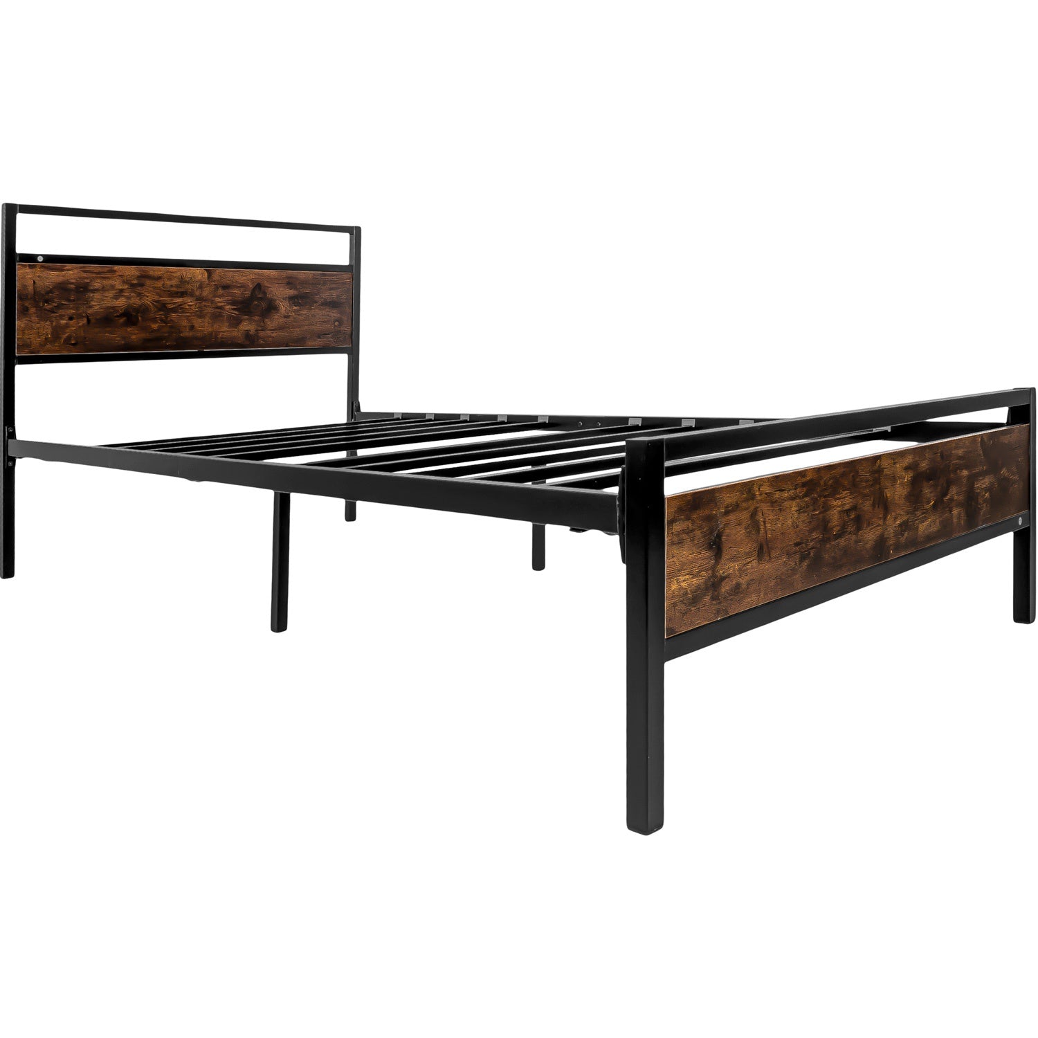 Base Cama Country Tipo Madera Individual Moderna Metal Acero