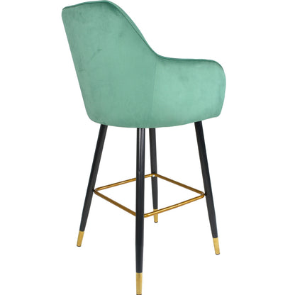 Silla Alta Tapizada Banco Sillon Eames Verde Terciopelo