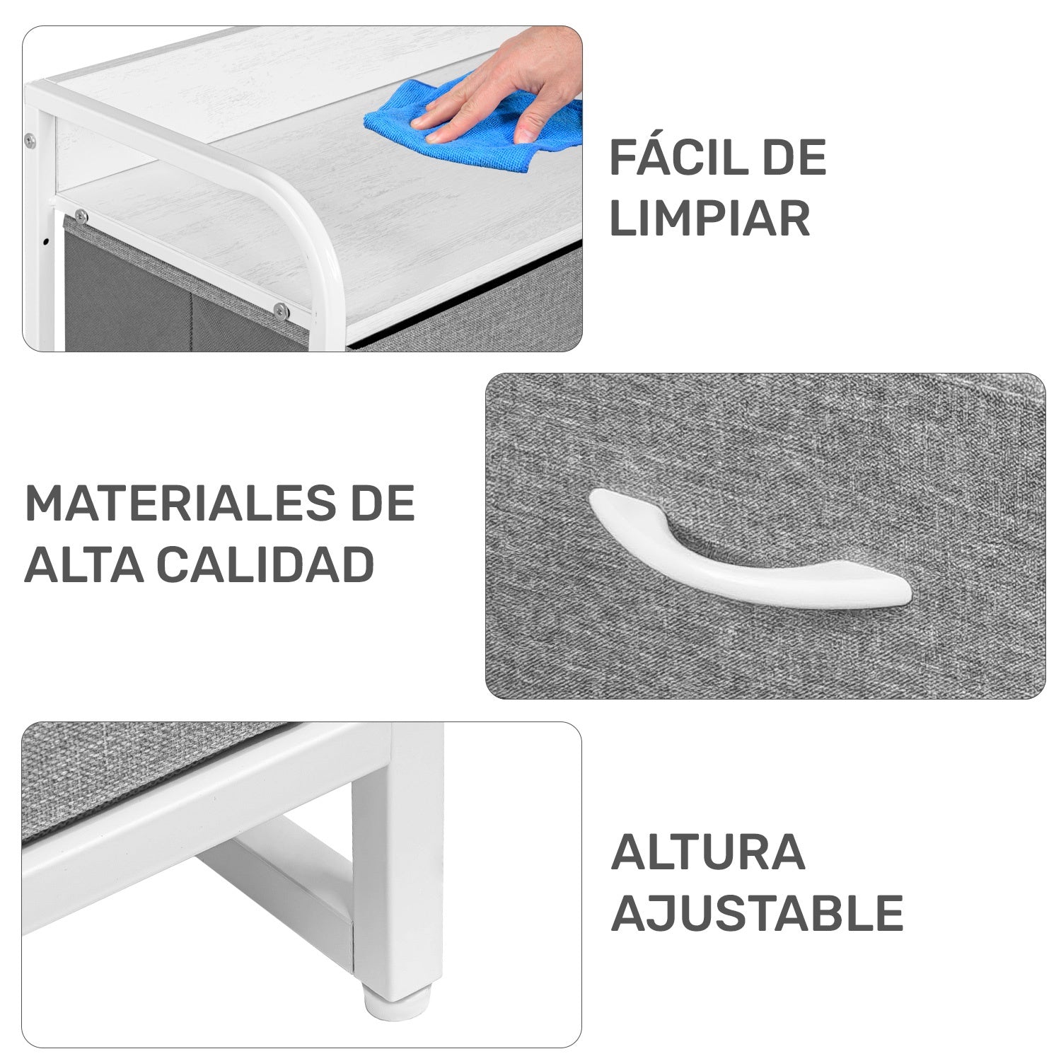 Mueble Buro Organizador Comoda Metal 7 Cajoneras Tela