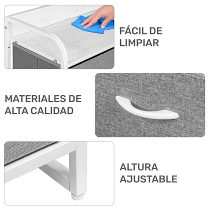 Mueble Buro Organizador Comoda Metal 7 Cajoneras Tela