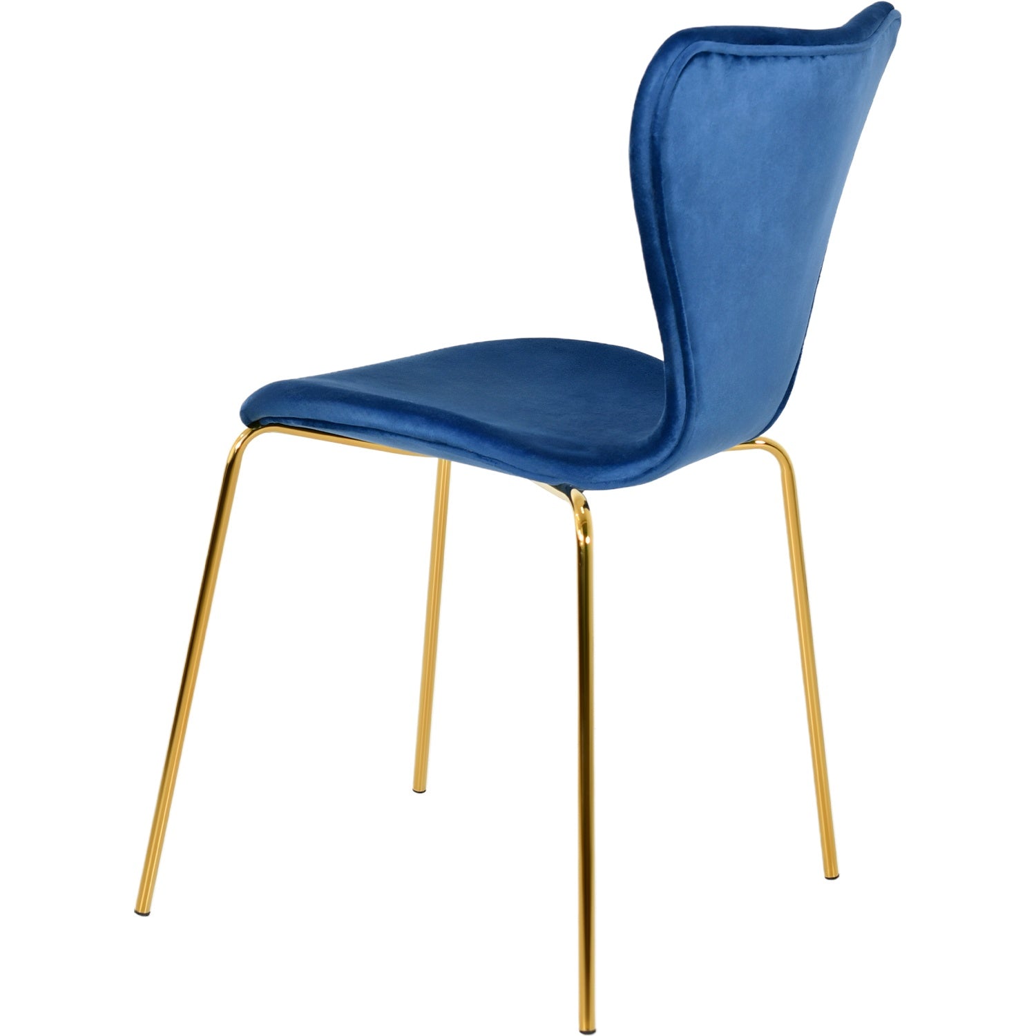 Silla Terciopelo Comedor Tapizada Minimalista Azul Marino