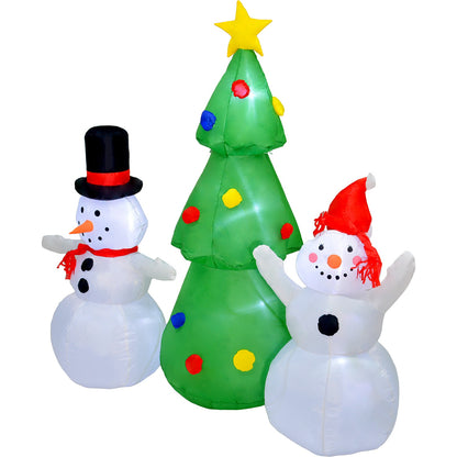 Inflable Navidad 1.7m Arbol Muñecos De Nieve Decoracion Led
