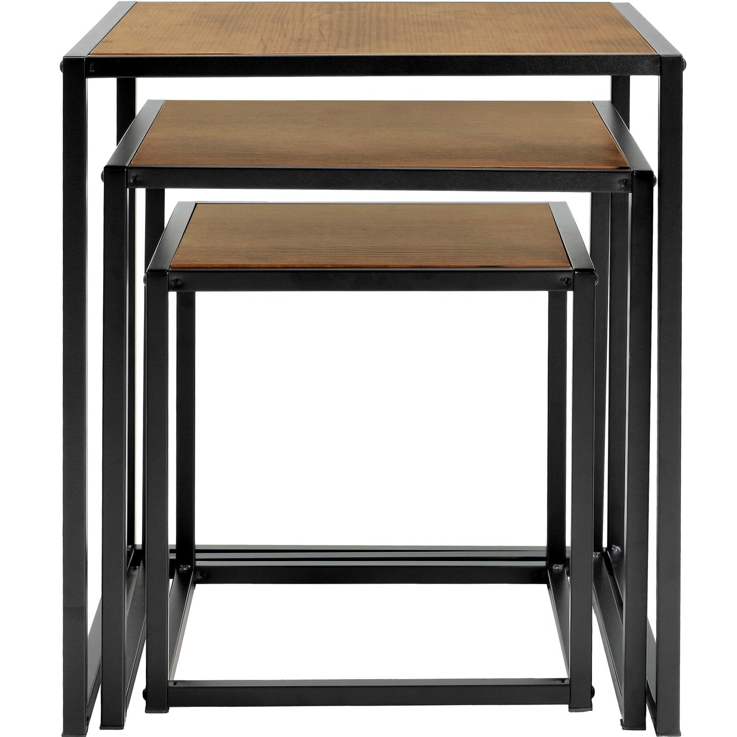 Set Mesas De Centro Madera 3 Pzs Minimalista Industrial Cafe