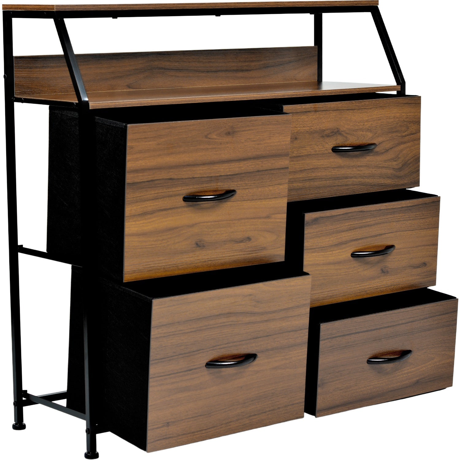 Comoda Mueble 5 Cajoneras Metal Organizador Madera