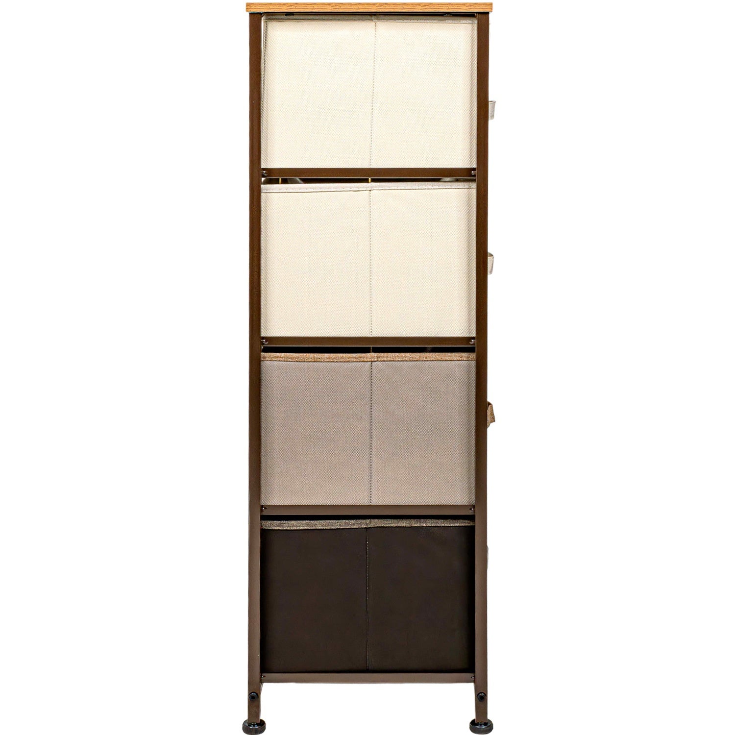 Mueble Buro Organizador Comoda 4 Cajones Tela Moderno Cafe
