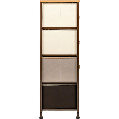 Mueble Buro Organizador Comoda 4 Cajones Tela Moderno Cafe