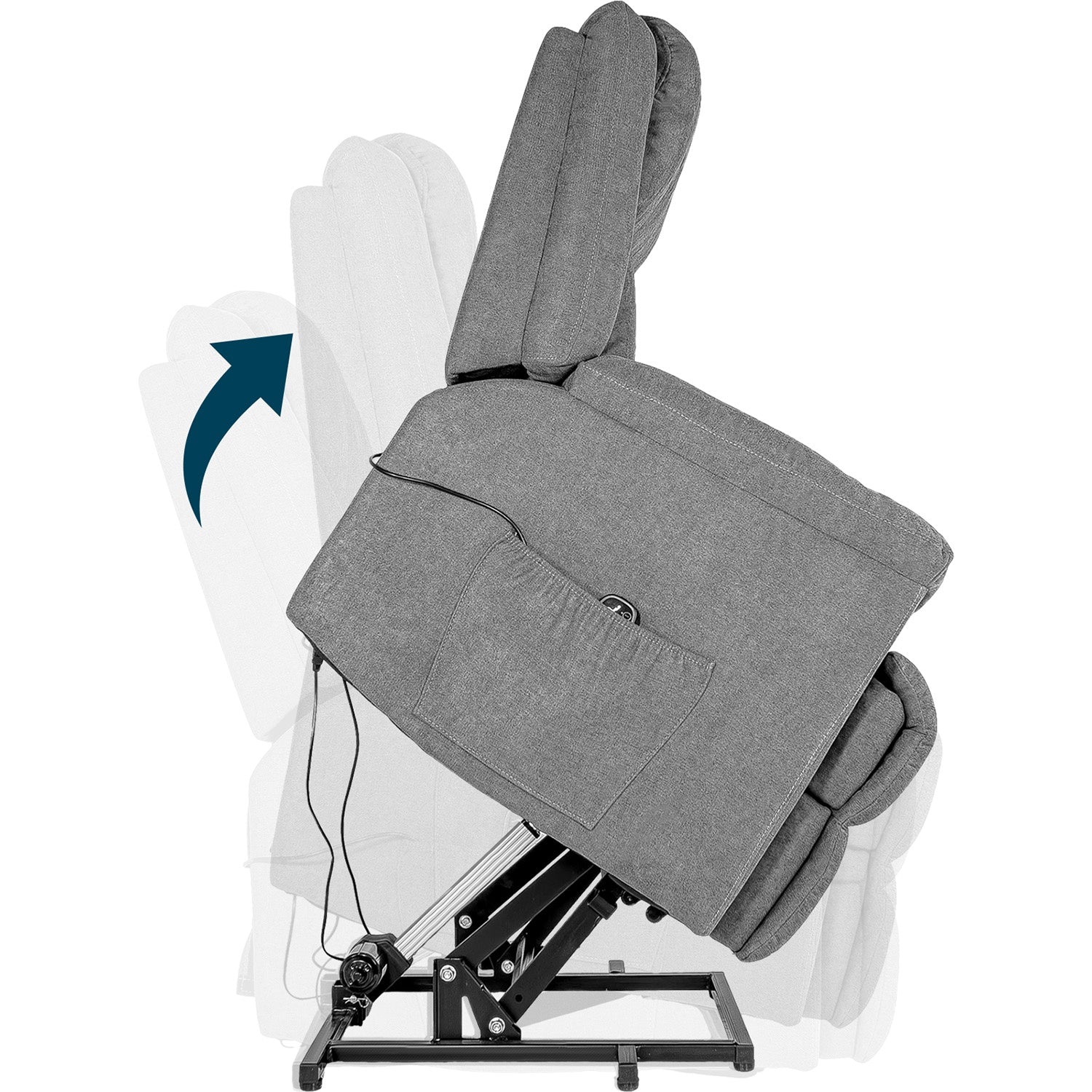 Sillon Sofa Electrico Masajeador Elevacion Temperatura Calor Color Gris