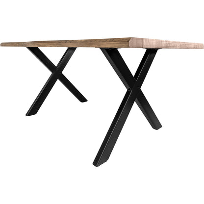 Mesa Comedor Rustica Tipo Madera 1.60m 6 Personas Acero