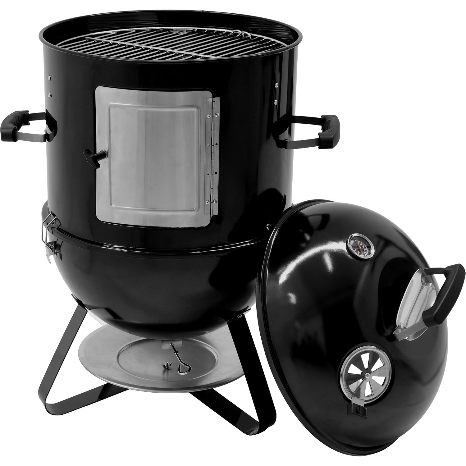Asador Ahumador Tipo Bala 2 En 1 Carbon 2 Parrillas 20