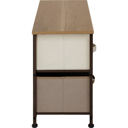 Mueble Buro Organizador Comoda Tela Metal 5 Cajoneras cafe
