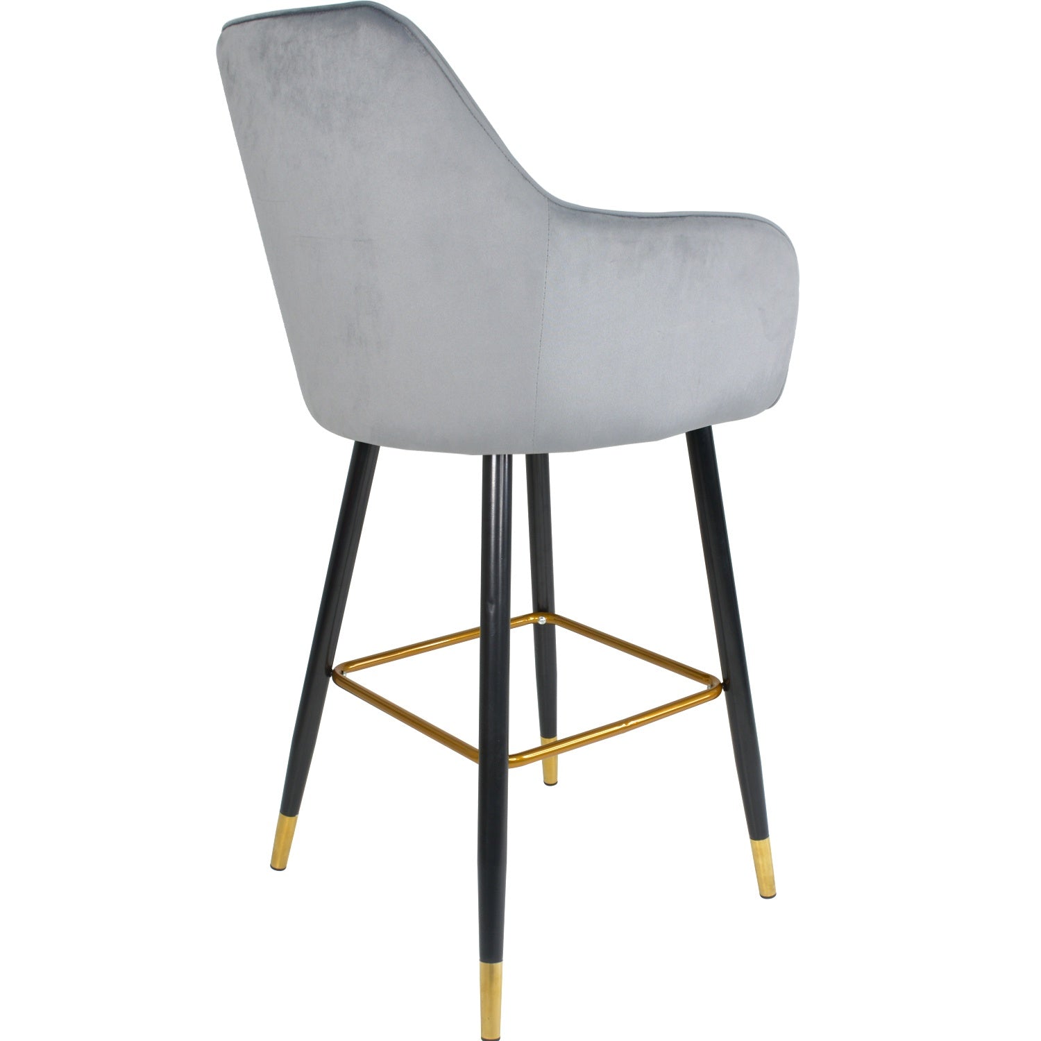 Silla Alta Tapizada Banco Sillon Eames Gris Terciopelo