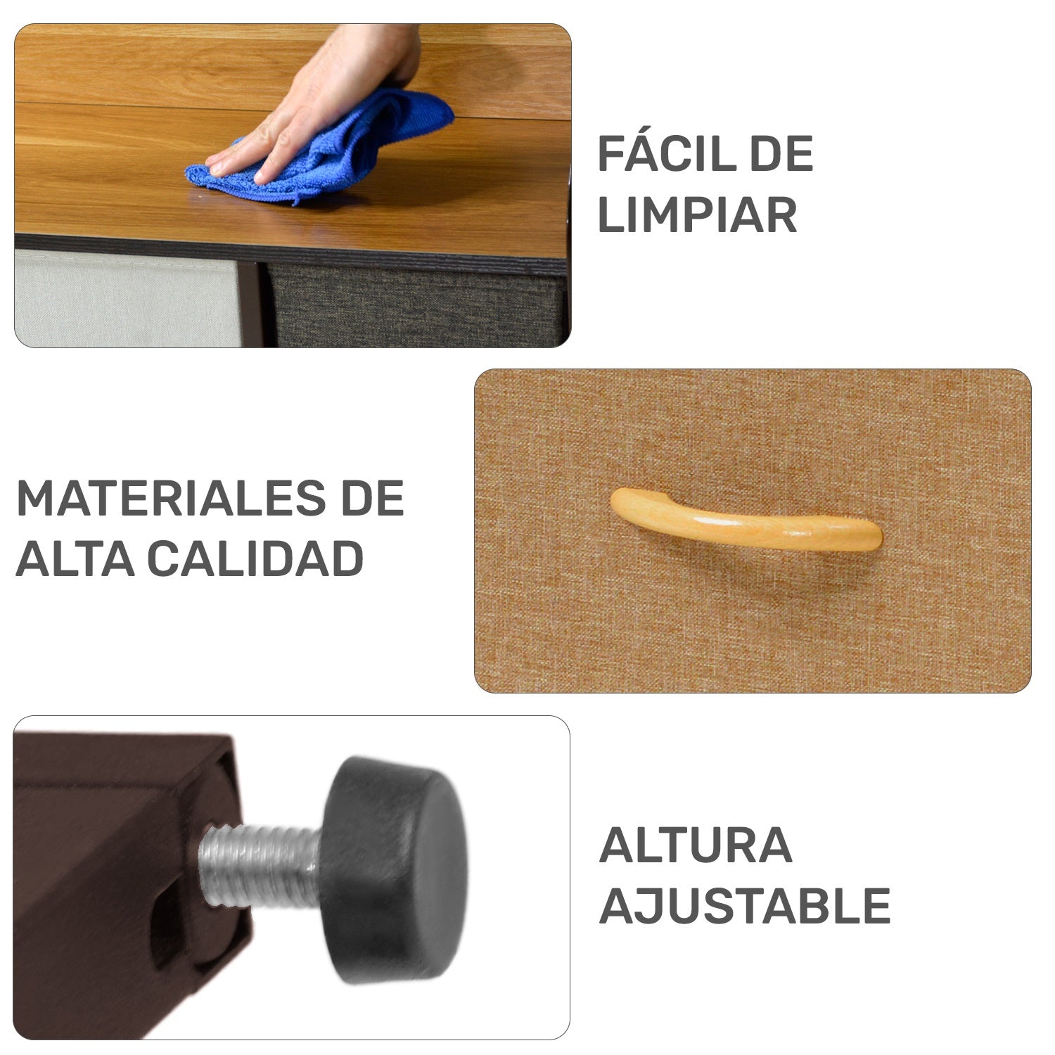 Mueble Buro Organizador Comoda Metal 7 Cajoneras Tela