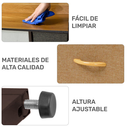 Mueble Buro Organizador Comoda Metal 7 Cajoneras Tela