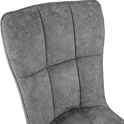 Silla Comedor Alta Vinipiel Moderna Tapizada  Estructura De La Silla Negro Asiento Gris Oscuro
