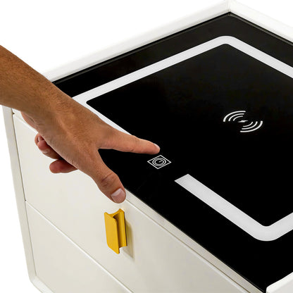 Mesa Noche Buro Inteligente Cargador Inalambrico Luz Led Usb