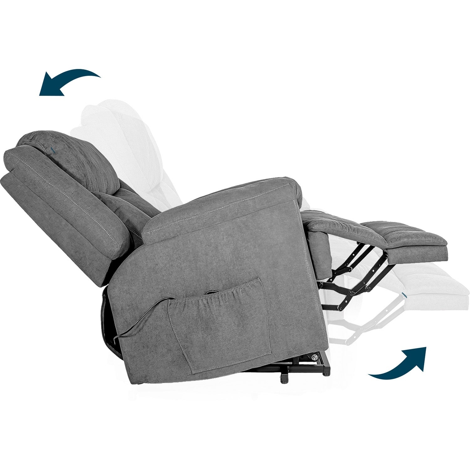Sillon Sofa Electrico Masajeador Elevacion Temperatura Calor Color Gris