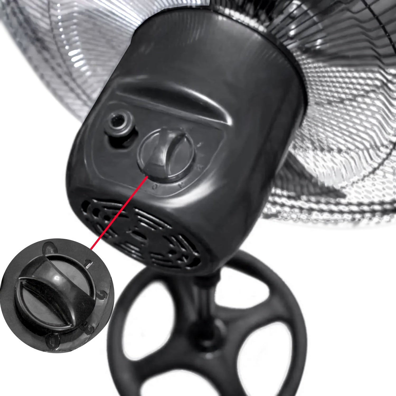 Ventilador 3 En 1 Negro Con 3 Aspas Color Plateado, 18 De Diámetro