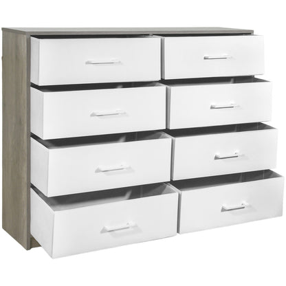 Comoda 8 Cajones Cajonera Tela Estructura Acero Mdf Color Beige
