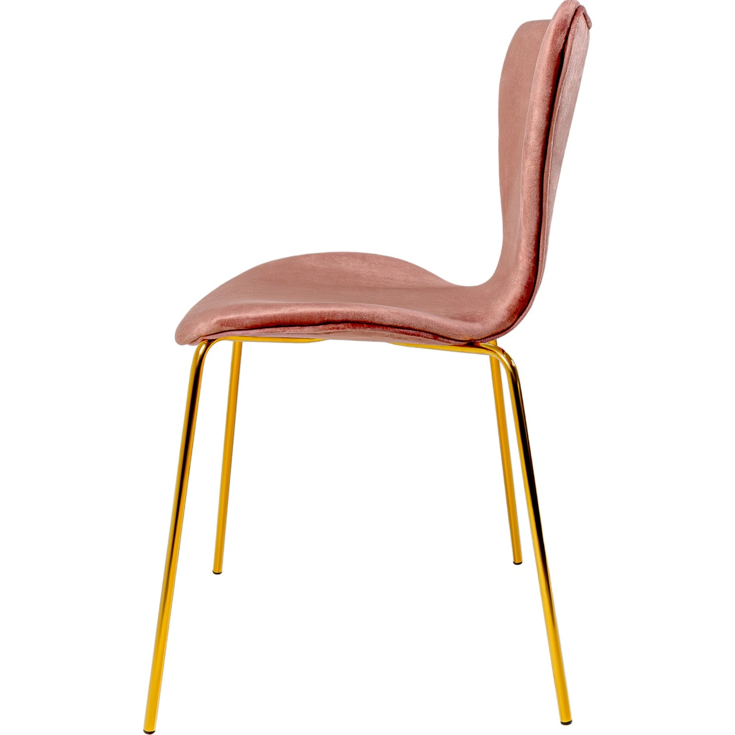 Silla Terciopelo Comedor Tapizada Minimalista Rosa