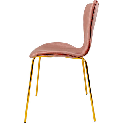 Silla Terciopelo Comedor Tapizada Minimalista Rosa