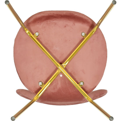 Silla Comedor Tapizada Minimalista Terciopelo Rosa