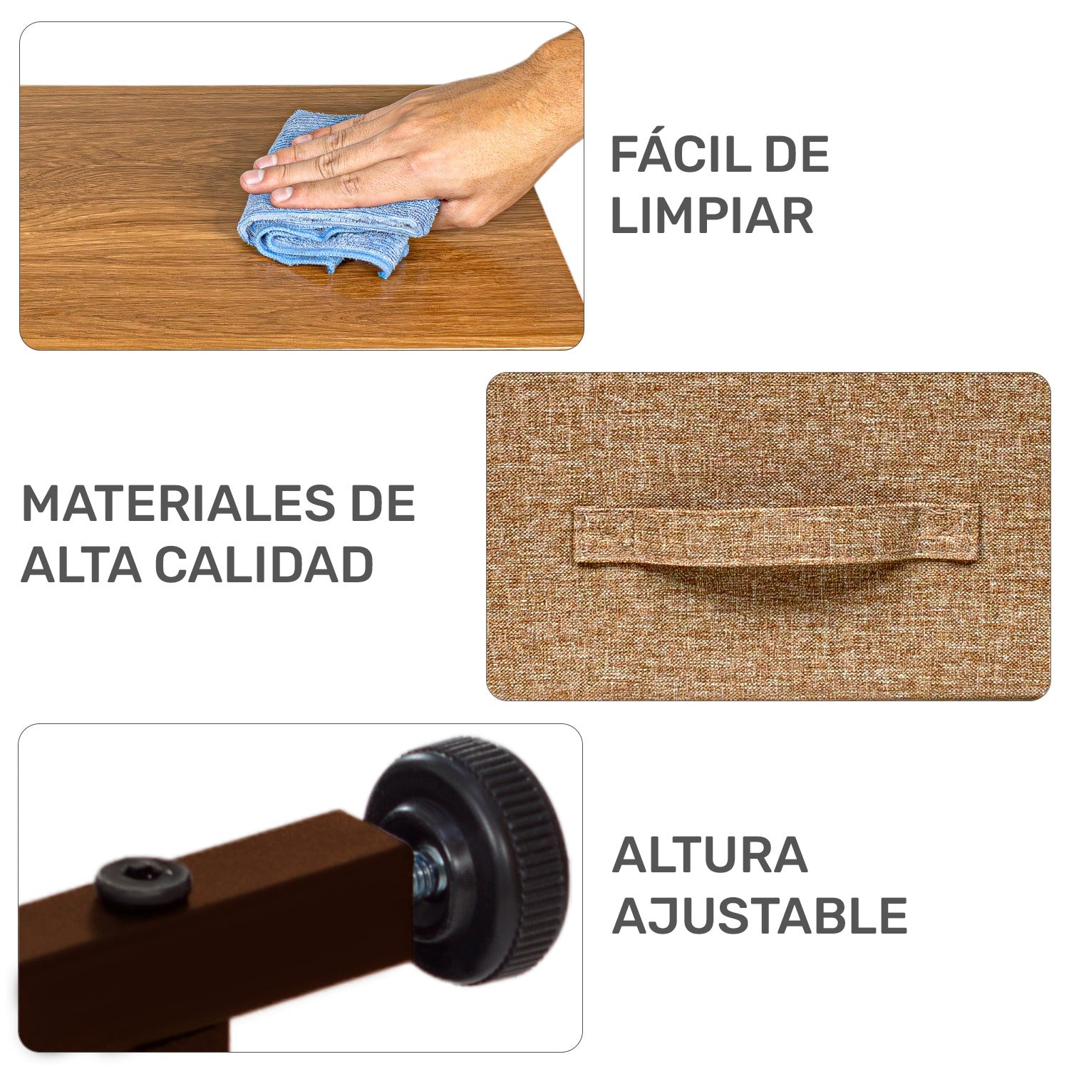 Mueble Buro Organizador Comoda 4 Cajones Tela Moderno Cafe