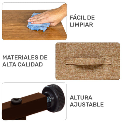 Mueble Buro Organizador Comoda 4 Cajones Tela Moderno Cafe