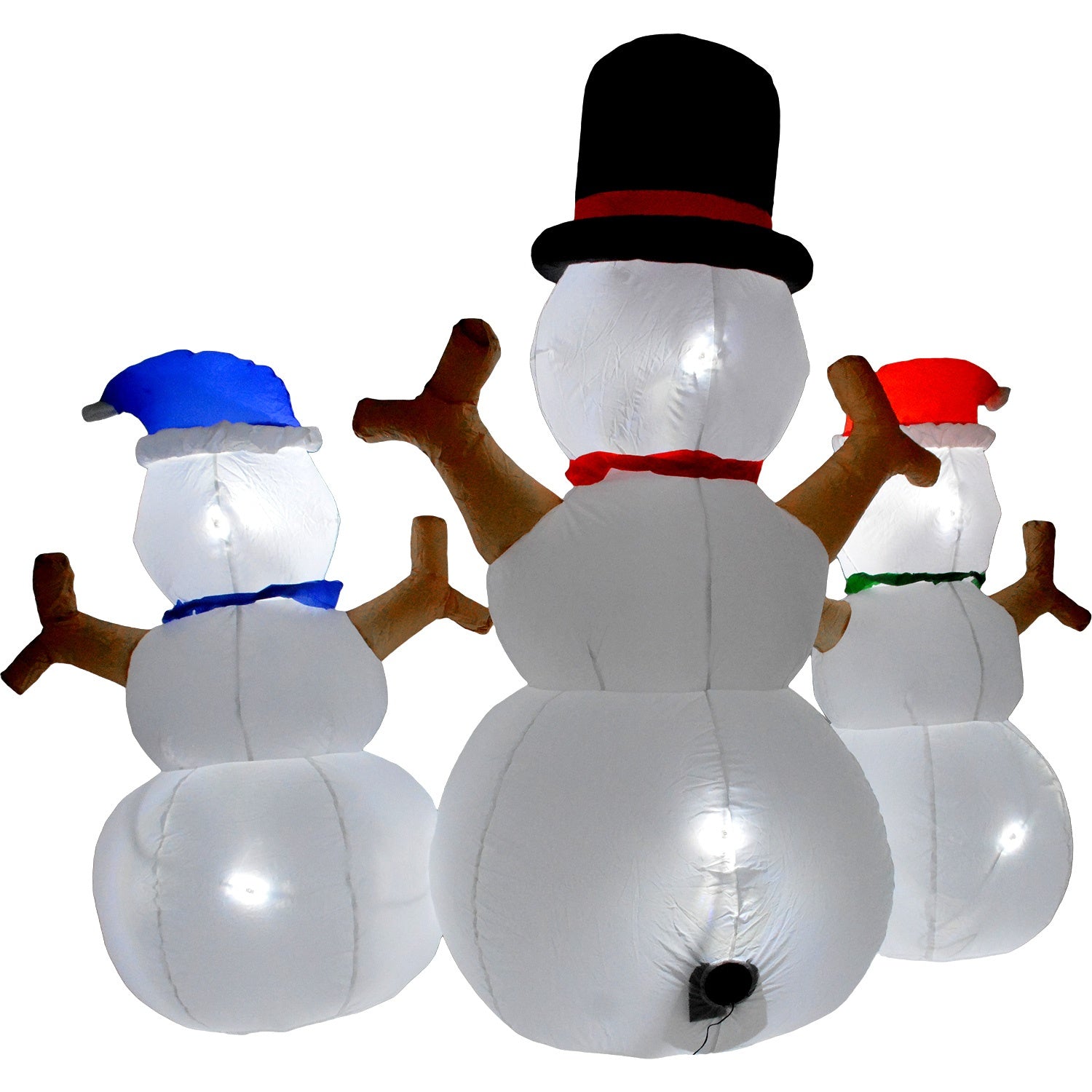 Inflable Navidad 3 Muñecos Nieve 2.30m Exterior Luz Led