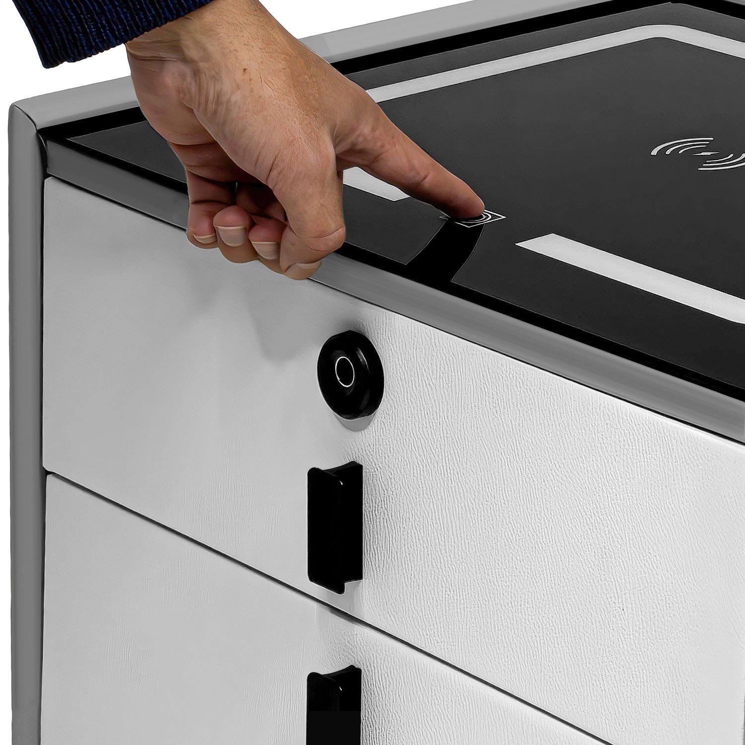 Mesa Buro Huella Inteligente Cargador Inalambrico Led Audio