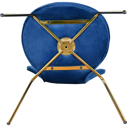 Silla Terciopelo Comedor Tapizada Minimalista Azul Marino