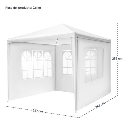 Carpa Toldo Lona 3x3 Paredes Ventanas Exterior Evento Jardin