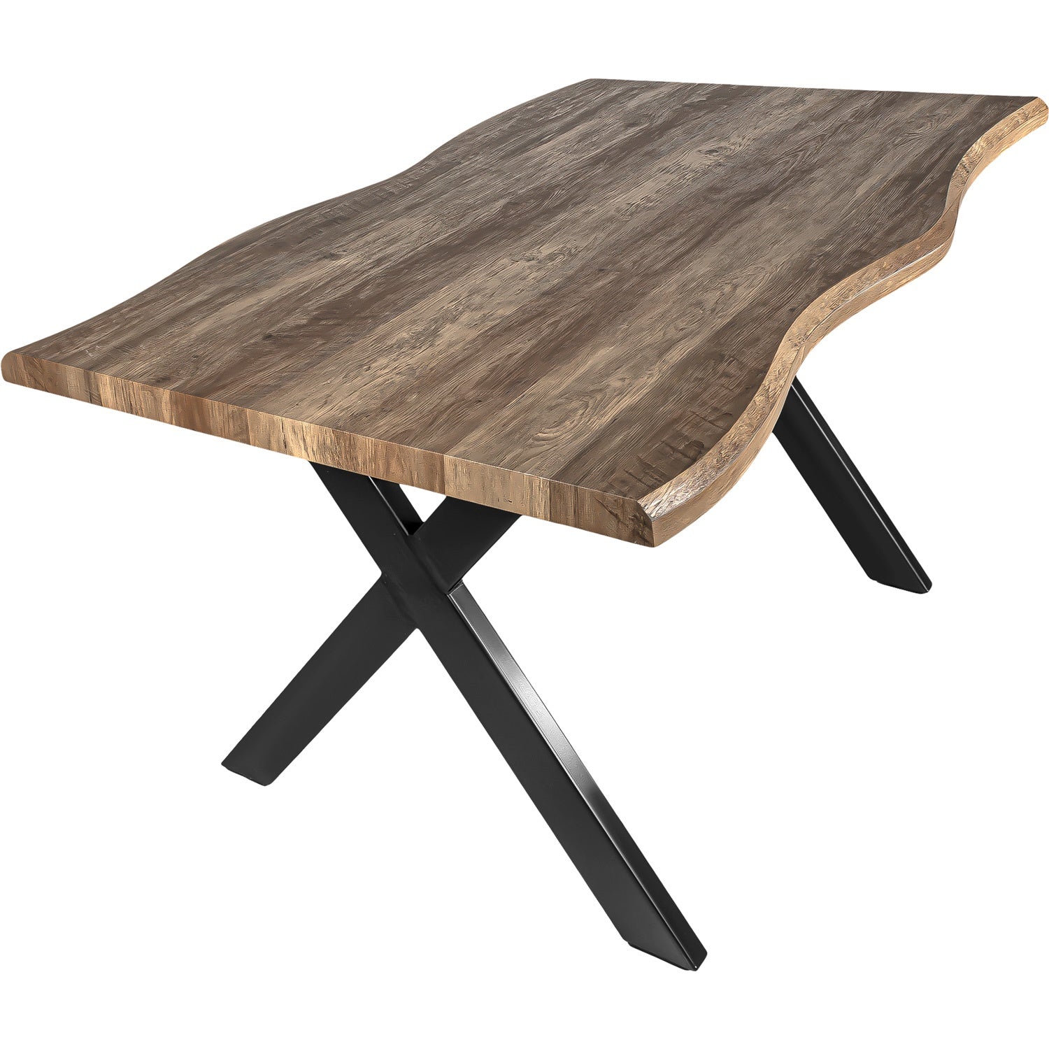 Mesa Comedor Rustica Tipo Madera 1.60m 6 Personas Acero