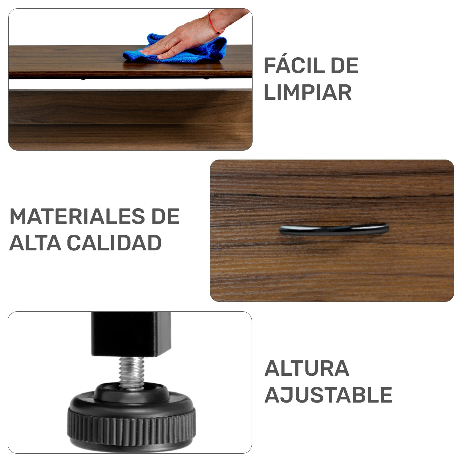 Comoda Mueble 5 Cajoneras Metal Organizador Madera