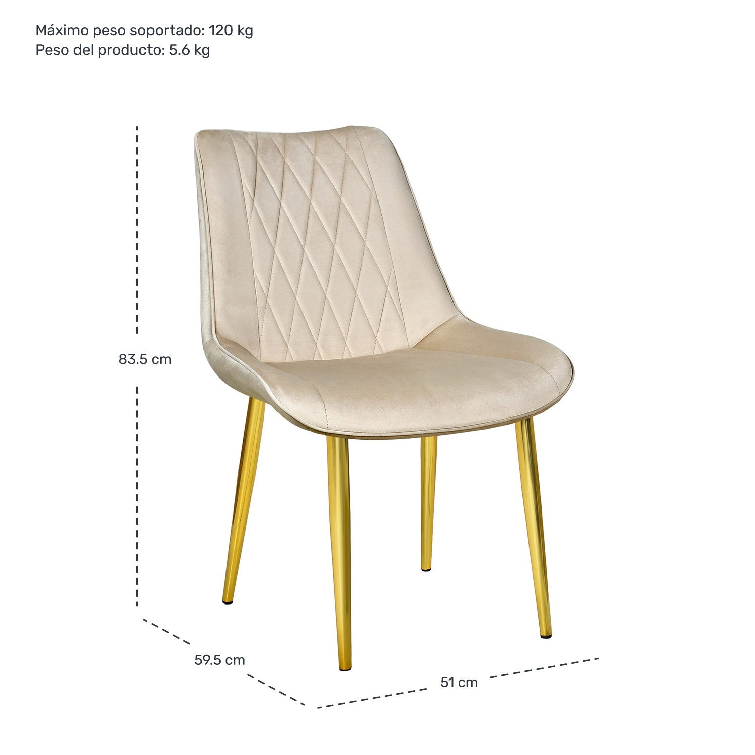 Silla Comedor Tapizadas Terciopelo Elegantes