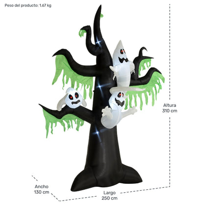 Inflable Halloween 3.1 Mts Arbol Fantasma Extra Grande Led
