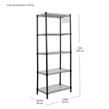 Estante Organizador Metálico Cocina Baño De 5 Niveles