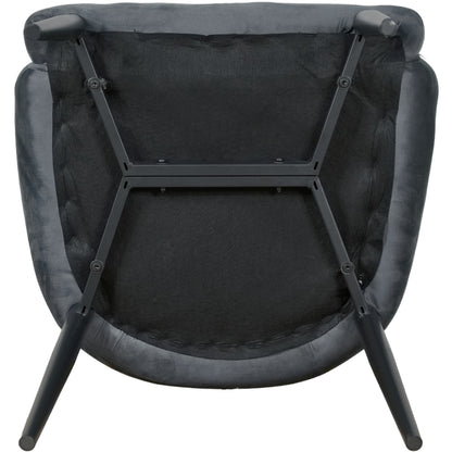 Silla Sillon Comedor Tapizado Terciopelo Moderno Gris