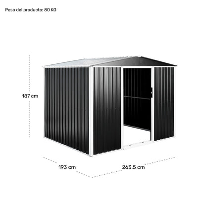 Bodega Cobertizo Exterior Contenedor Metalico 264x193x187cm
